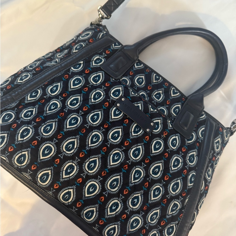 Vera Bradley Black and Blue Paisley Shoulder Bag